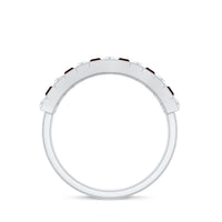 Classic Garnet Baguette Eternity Wedding Band with Diamond