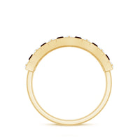 Classic Garnet Baguette Eternity Wedding Band with Diamond