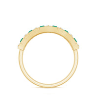 Certified Baguette Lab Grown Emerald Diamond Half Eternity Anniversary Band