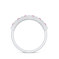 Alternate Pink Tourmaline and Diamond Half Eternity Ring