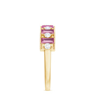 Alternate Pink Tourmaline and Diamond Half Eternity Ring