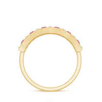 Alternate Pink Tourmaline and Diamond Half Eternity Ring