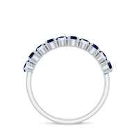Certified Lab Grown Blue Sapphire Diamond Eternity Band Ring for Anniversary
