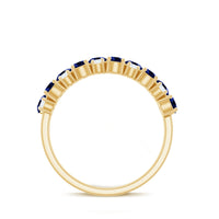 Certified Lab Grown Blue Sapphire Diamond Eternity Band Ring for Anniversary
