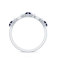 Natural Blue Sapphire Promise Ring with Diamond
