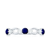 Natural Blue Sapphire Promise Ring with Diamond