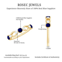 Natural Blue Sapphire Promise Ring with Diamond