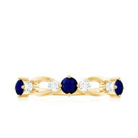 Natural Blue Sapphire Promise Ring with Diamond