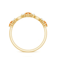 Natural Citrine Half Eternity Ring with Diamond