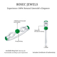 Natural Emerald Diamond Infinity Anniversary Ring