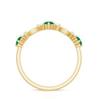 Natural Emerald Diamond Infinity Anniversary Ring