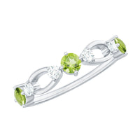 Minimal Peridot Promise Ring with Diamond