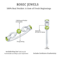 Minimal Peridot Promise Ring with Diamond