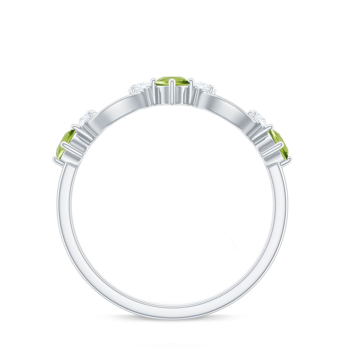 Minimal Peridot Promise Ring with Diamond