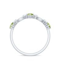 Minimal Peridot Promise Ring with Diamond