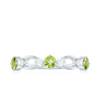 Minimal Peridot Promise Ring with Diamond