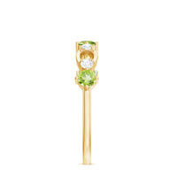 Minimal Peridot Promise Ring with Diamond