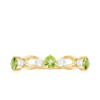 Minimal Peridot Promise Ring with Diamond