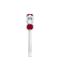 Genuine Ruby Promise Ring with Diamond for Women