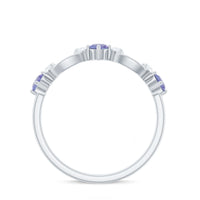 Natural Tanzanite Diamond Ring for Promise