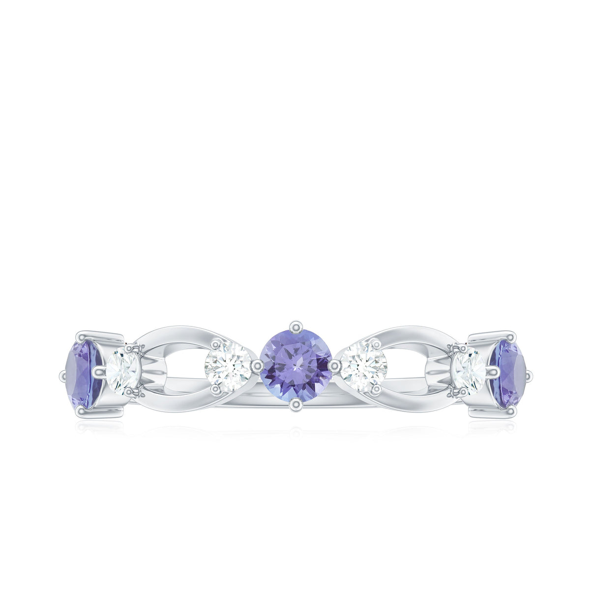 Natural Tanzanite Diamond Ring for Promise