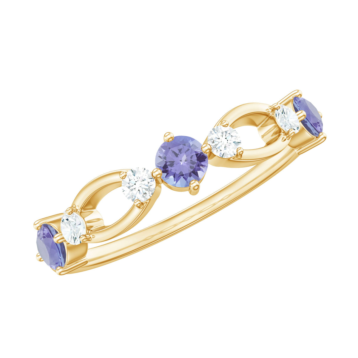 Natural Tanzanite Diamond Ring for Promise