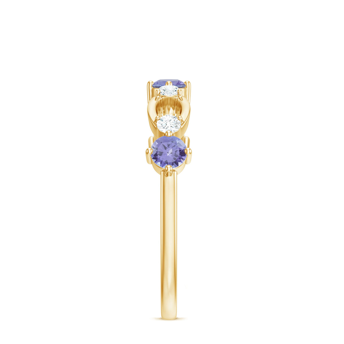 Natural Tanzanite Diamond Ring for Promise