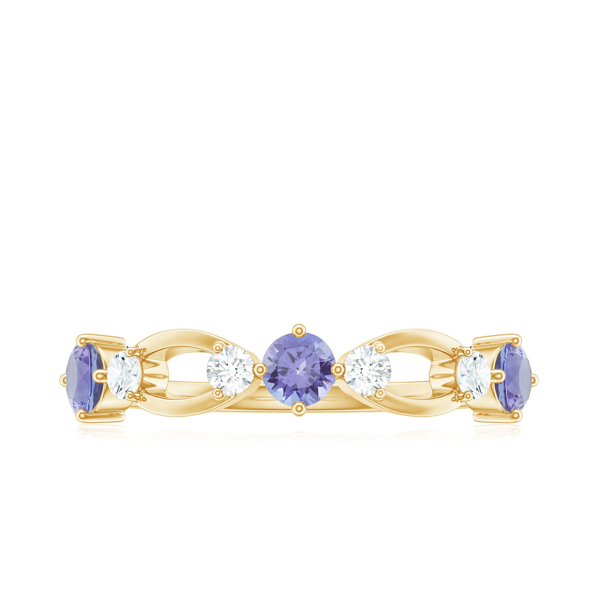 Natural Tanzanite Diamond Ring for Promise