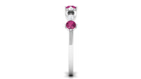 Pink Tourmaline and Diamond Minimal Eternity Anniversary Band Ring