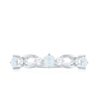 Minimal Promise Ring with Moonstone and Diamond