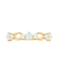 Minimal Promise Ring with Moonstone and Diamond