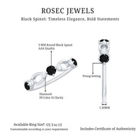 Certified Real Black Spinel Diamond Promise Ring for Her