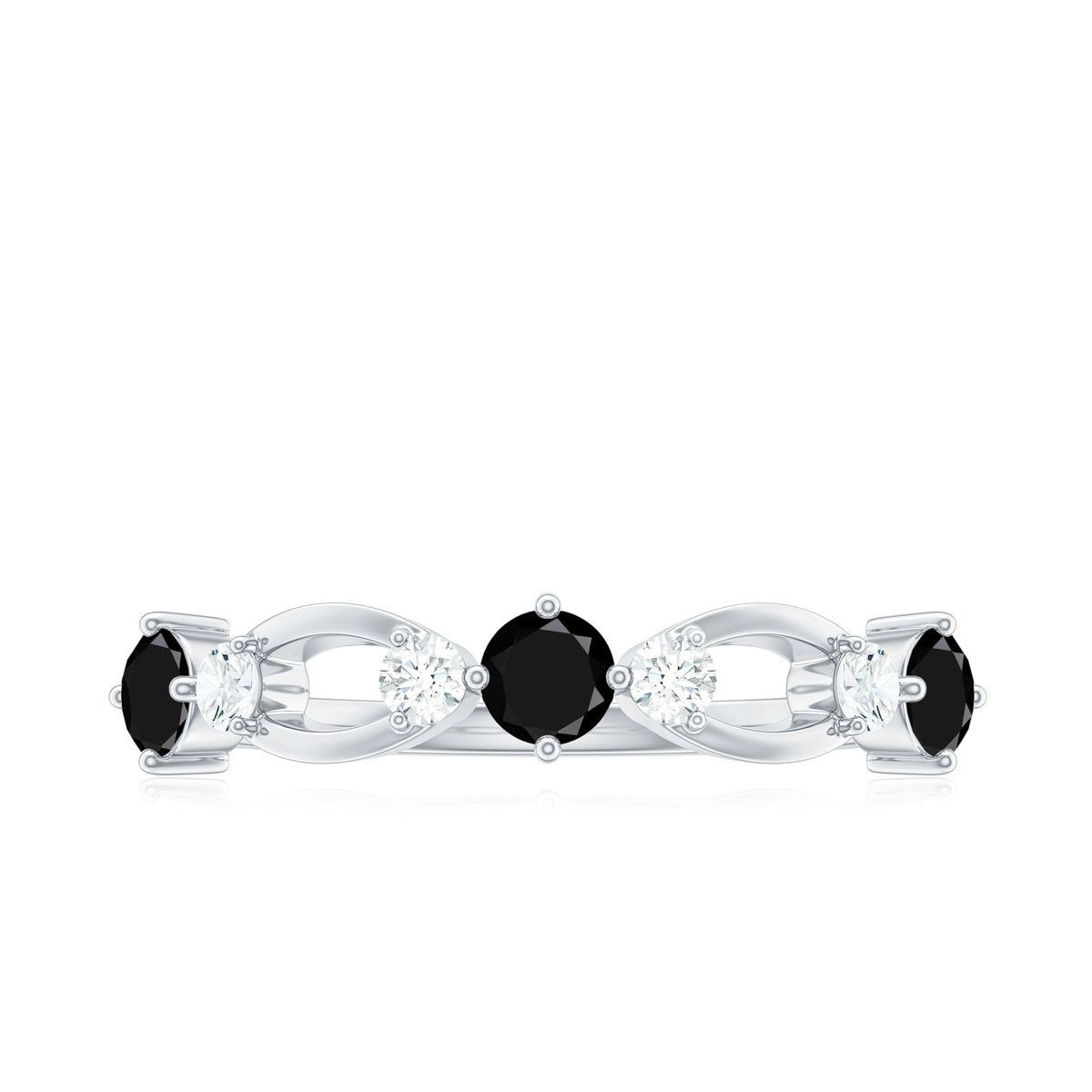 Certified Real Black Spinel Diamond Promise Ring for Her