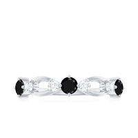 Certified Real Black Spinel Diamond Promise Ring for Her