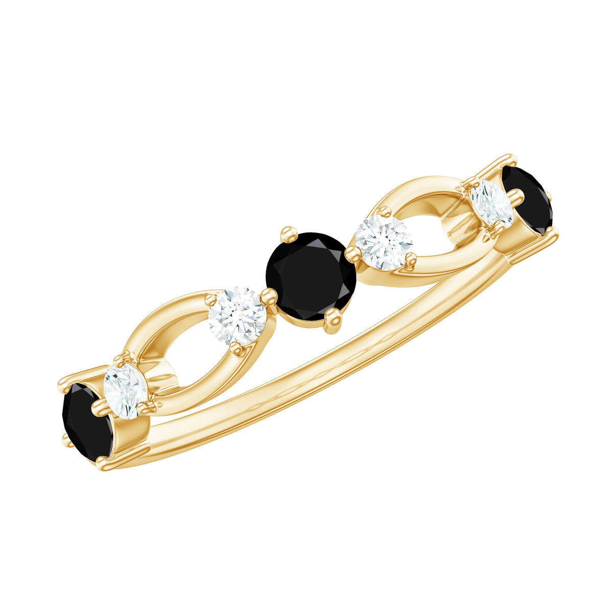 Certified Real Black Spinel Diamond Promise Ring for Her