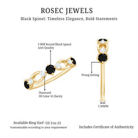 Certified Real Black Spinel Diamond Promise Ring for Her