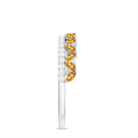 Certified Real Citrine Half Eternity Ring with Diamond
