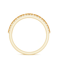 Certified Real Citrine Half Eternity Ring with Diamond