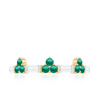 Certified Lab Grown Emerald Half Eternity Anniversary Ring with Moissanite