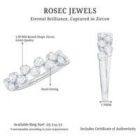 0.5 CT Zircon Simple Semi Eternity Ring in Bezel Setting