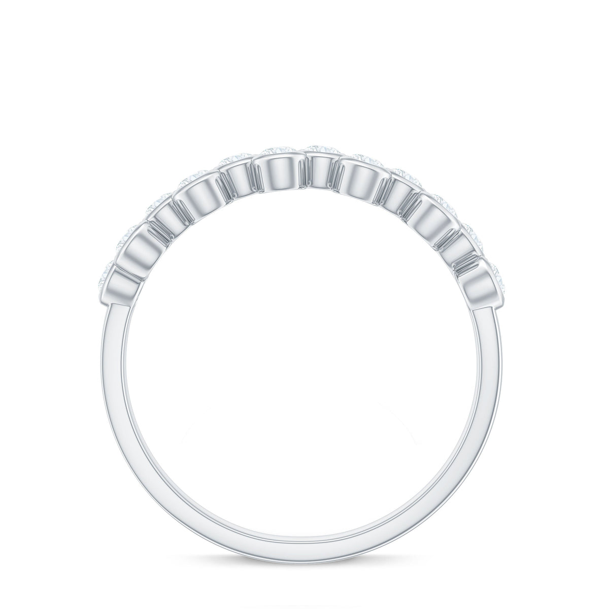 0.5 CT Zircon Simple Semi Eternity Ring in Bezel Setting