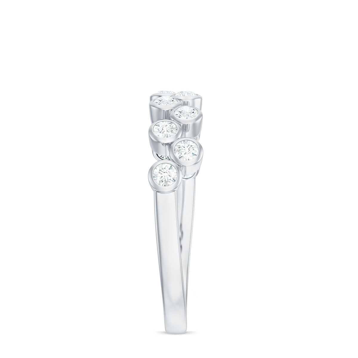 0.5 CT Zircon Simple Semi Eternity Ring in Bezel Setting