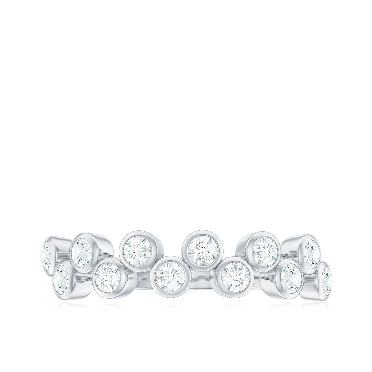 0.5 CT Zircon Simple Semi Eternity Ring in Bezel Setting