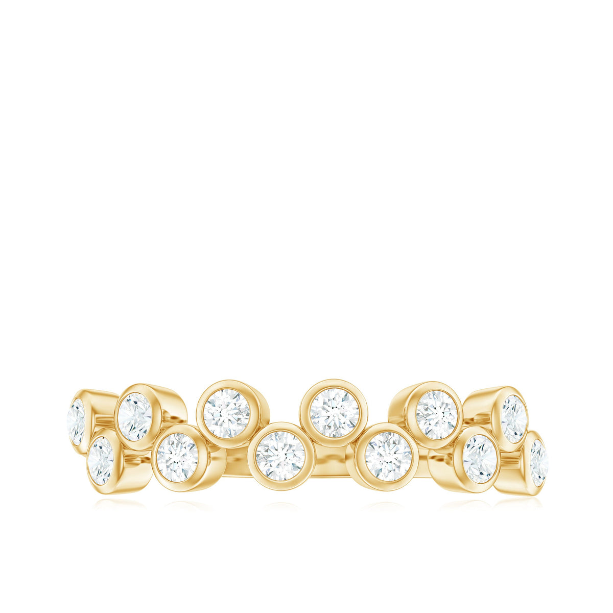 0.5 CT Zircon Simple Semi Eternity Ring in Bezel Setting