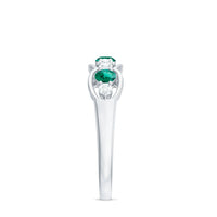 Certified Lab Grown Emerald Diamond Half Eternity Anniversary Ring