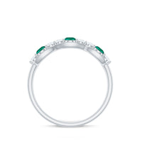 Certified Lab Grown Emerald Diamond Half Eternity Anniversary Ring