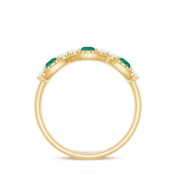 Certified Lab Grown Emerald Diamond Half Eternity Anniversary Ring
