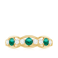 Certified Lab Grown Emerald Diamond Half Eternity Anniversary Ring