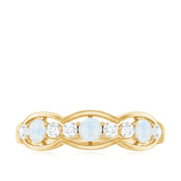 Moonstone and Diamond Wedding Anniversary Ring
