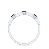 Bezel Set London Blue Topaz Half Eternity Band with Diamond